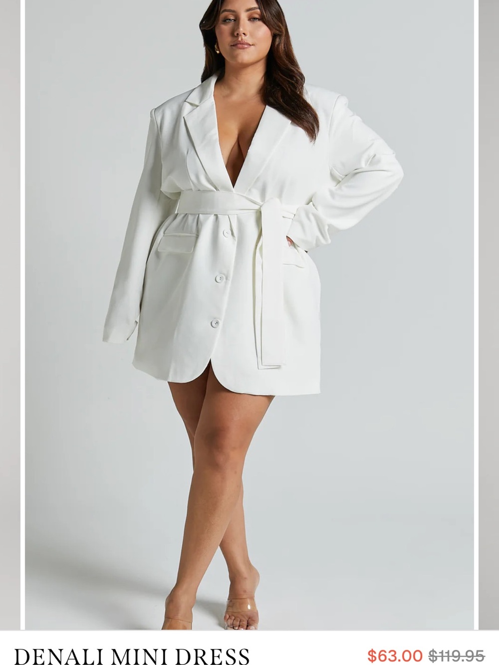 Showpo White Belted Mini Blazer Dress